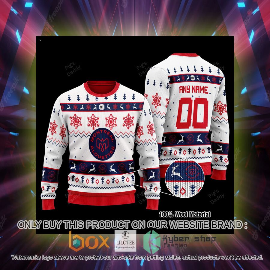 personalized montreal alouettes white red wool sweater 2 47562