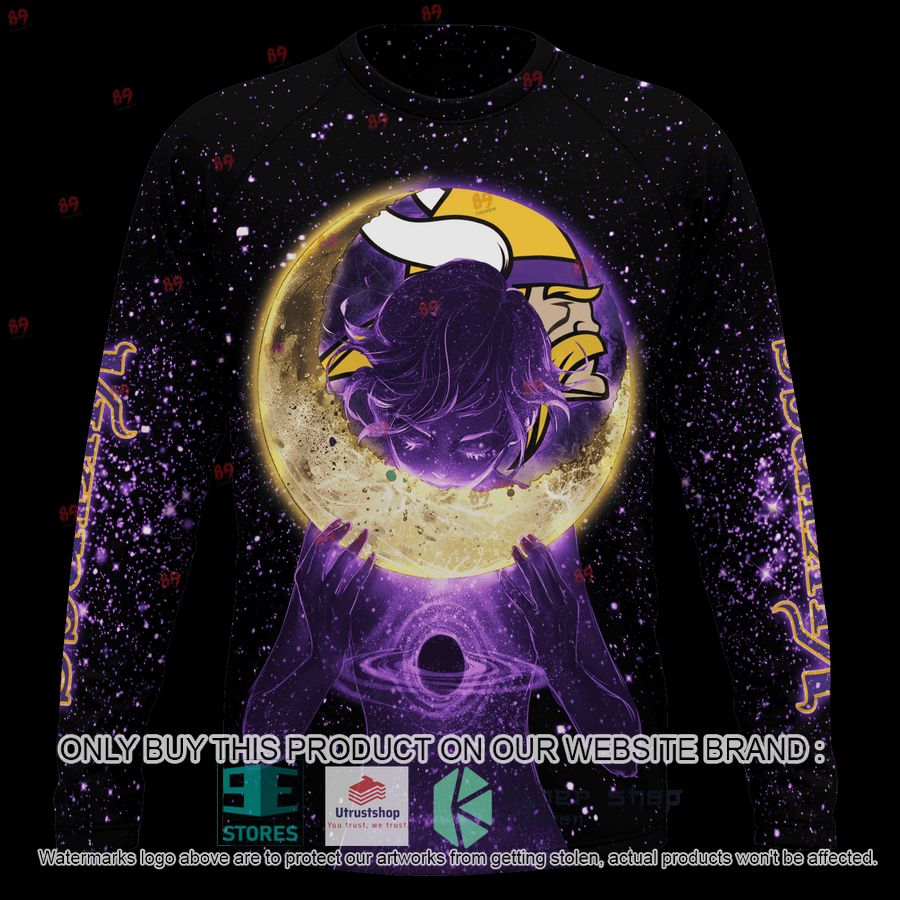 NEW Moon Minnesota Vikings Custom Name Hoodie, Shirt 6 personalized moon minnesota vikings shirt hoodie 6 62612