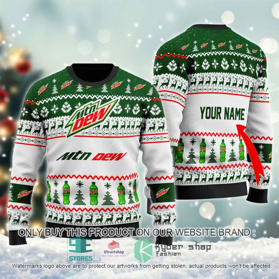 personalized mountain dew spirit ugly christmas sweater 1 23046