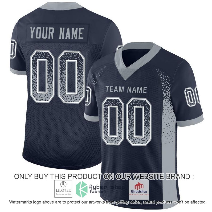 personalized navy light gray white mesh drift football jersey 1 79010