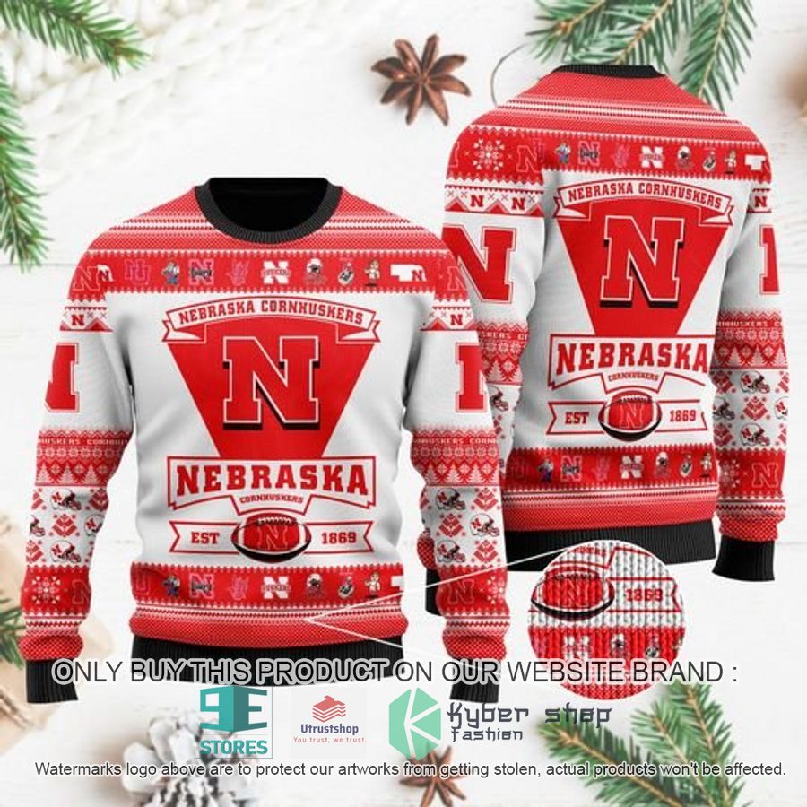 personalized nebraska cornhuskers football ugly chrisrtmas sweater 1 21580