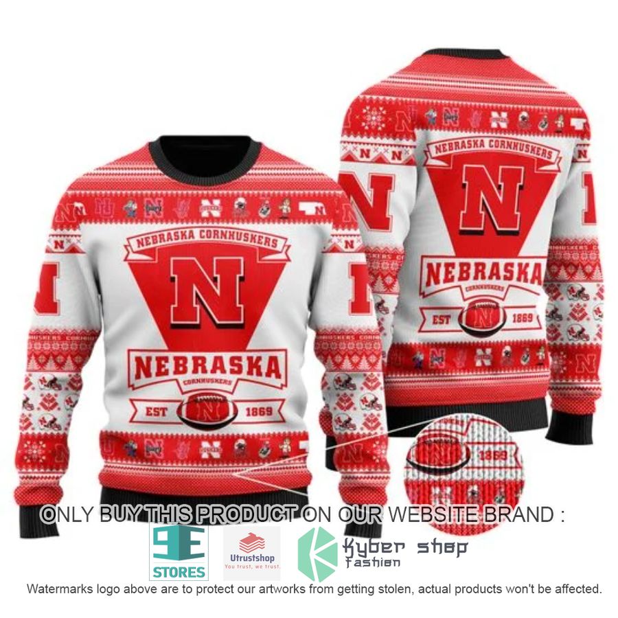 personalized nebraska cornhuskers football ugly chrisrtmas sweater 2 24327