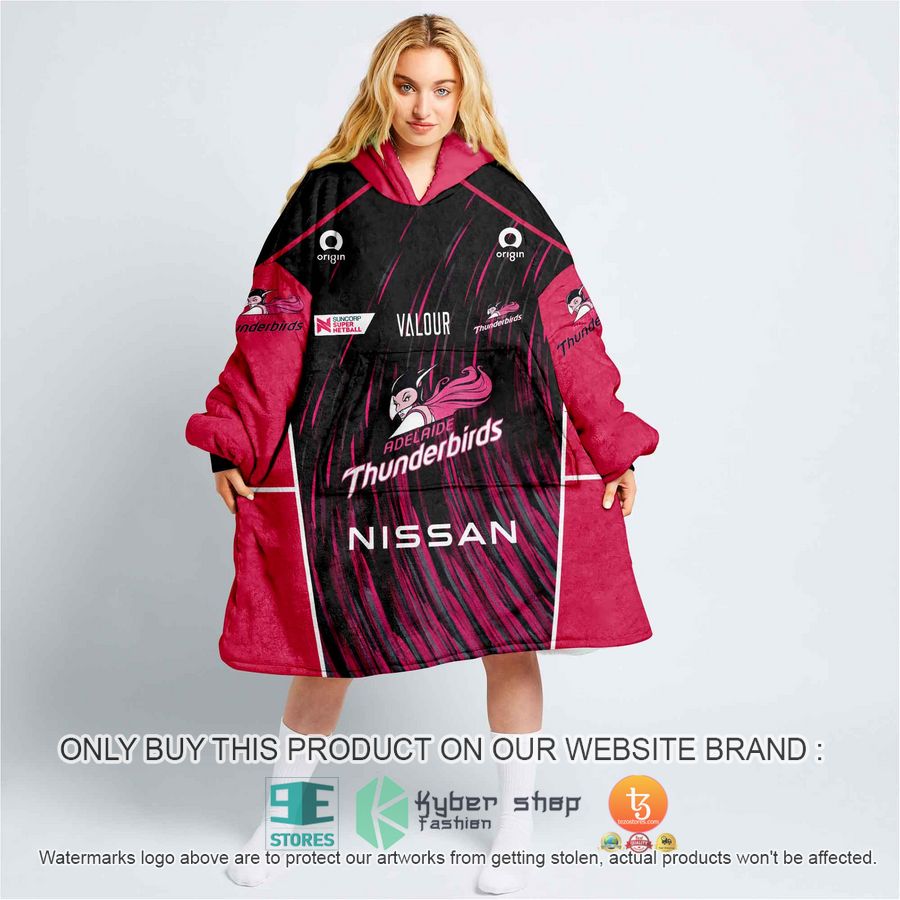 NEW Netball AU Adelaide Thunderbirds Custom Name Fleece Hoodie Blanket 1 personalized netball au adelaide thunderbirds sherpa hoodie blanket 1 6160