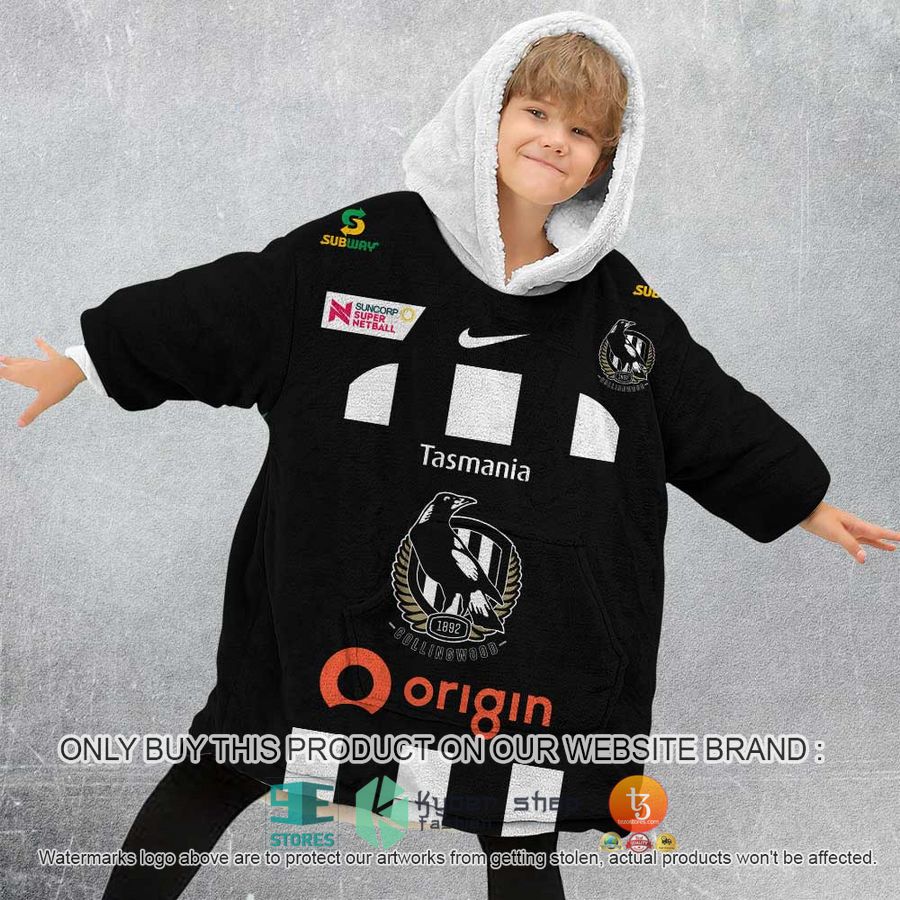 NEW Netball AU Colling Wood Magpies Custom Name Fleece Hoodie Blanket 4 personalized netball au colling wood magpies sherpa hoodie blanket 4 39185