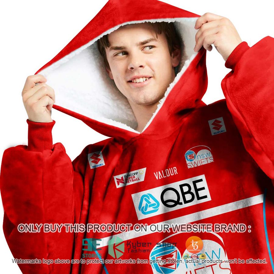 NEW Netball AU New South Wales Swifts Custom Name Fleece Hoodie Blanket 2 personalized netball au new south wales swifts sherpa hoodie blanket 2 10169