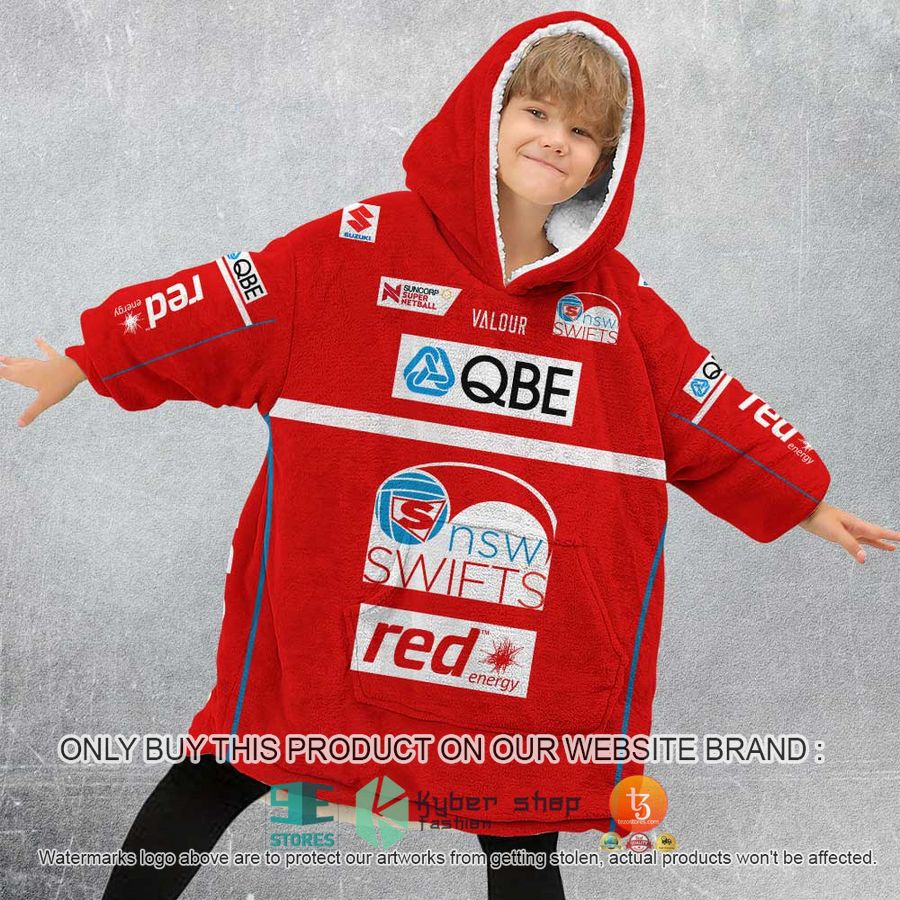 NEW Netball AU New South Wales Swifts Custom Name Fleece Hoodie Blanket 4 personalized netball au new south wales swifts sherpa hoodie blanket 4 65184