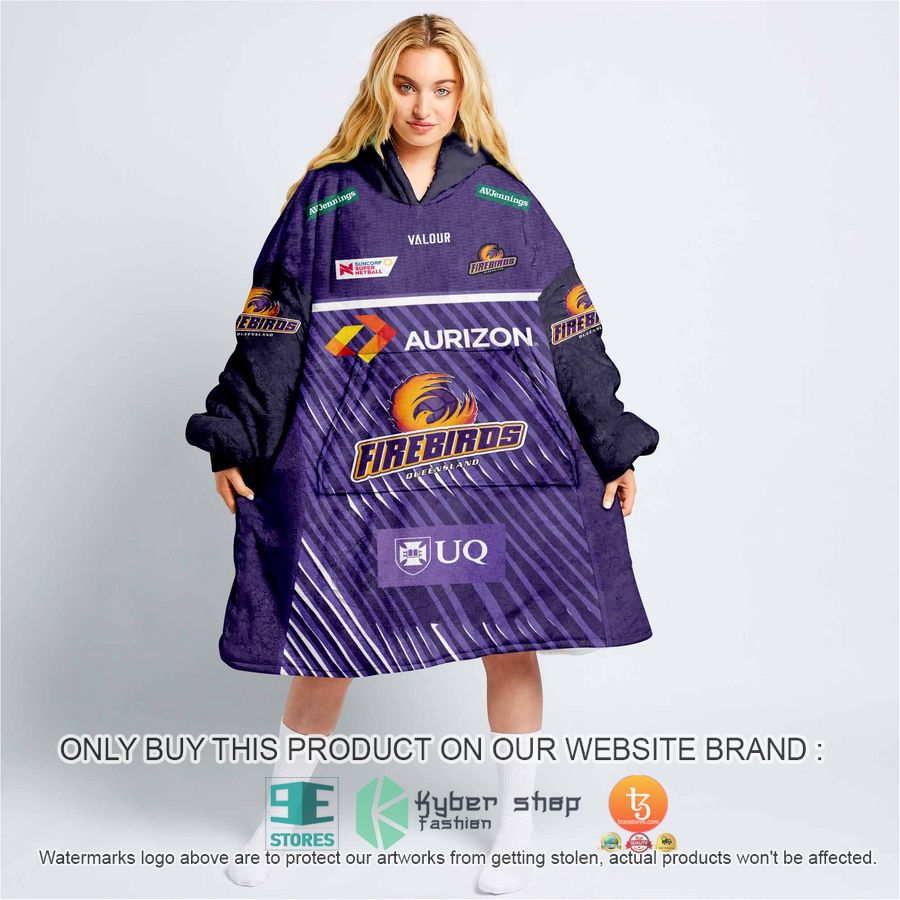 NEW Netball AU Queensland Firebirds Custom Name Fleece Hoodie Blanket 10 personalized netball au queensland firebirds sherpa hoodie blanket 1 87613