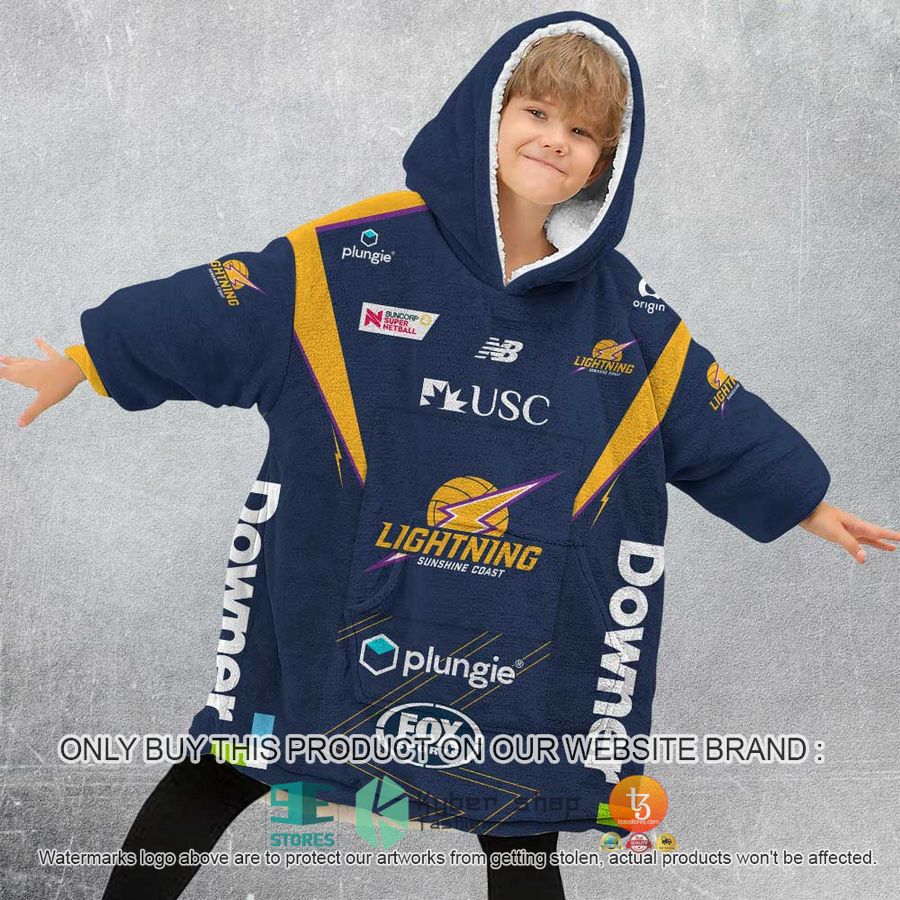 NEW Netball AU Sunshine Coast Lightning Custom Name Fleece Hoodie Blanket 4 personalized netball au sunshine coast lightning sherpa hoodie blanket 4 69951