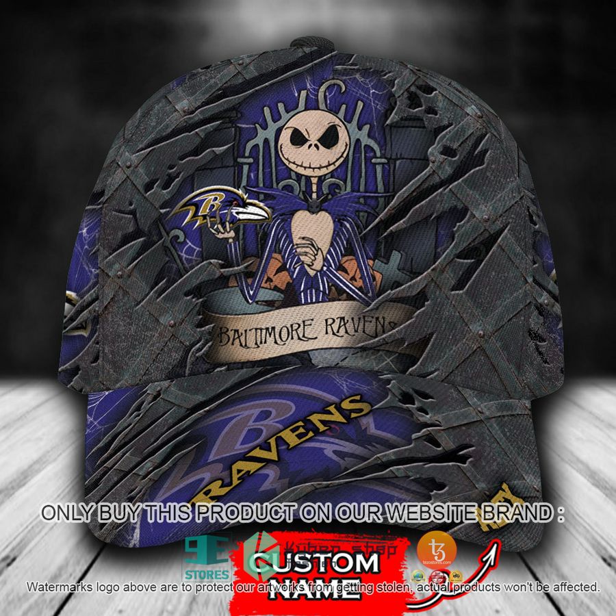 personalized nfl baltimore ravens jack skellington cap 1 62618
