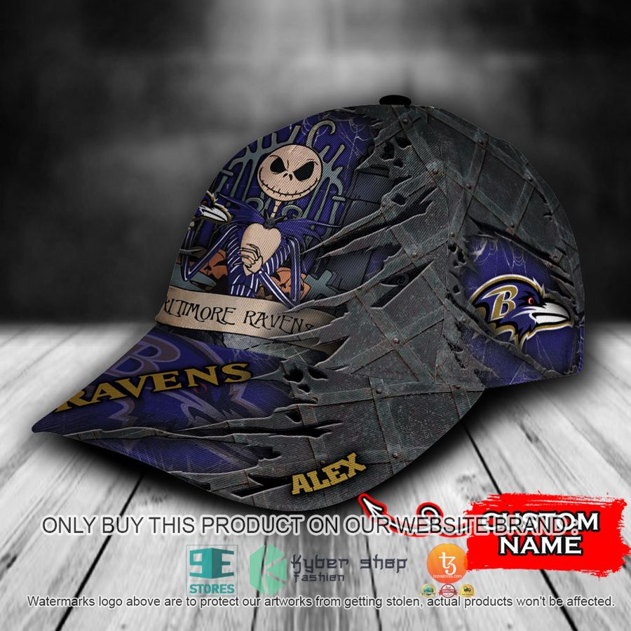 HOT Baltimore Ravens Jack Skellington Personalized NFL Cap 3 personalized nfl baltimore ravens jack skellington cap 3 49392