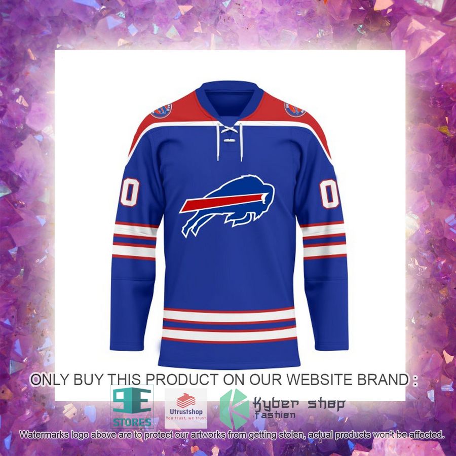NEW Buffalo Bills Custom Name Hockey Jersey 5 personalized nfl buffalo bills logo hockey jersey 5 54714