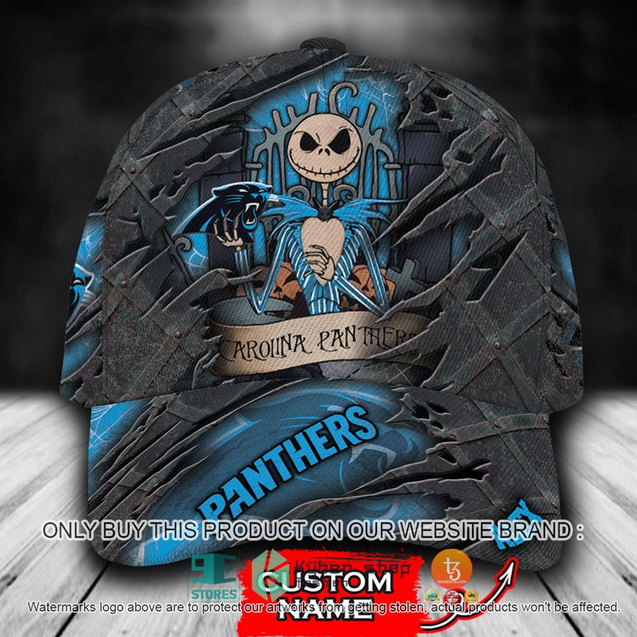 HOT Carolina Panthers Jack Skellington Personalized NFL Cap 9 personalized nfl carolina panthers jack skellington cap 1 52743