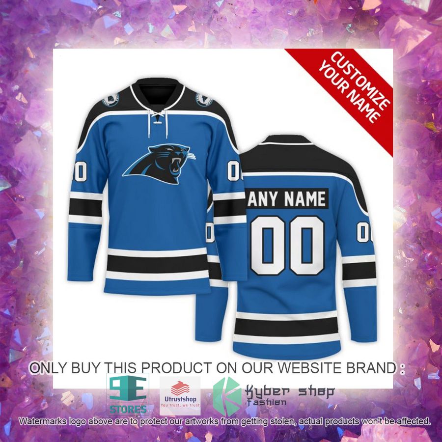 NEW Carolina Panthers Custom Name Hockey Jersey 4 personalized nfl carolina panthers logo hockey jersey 4 66349
