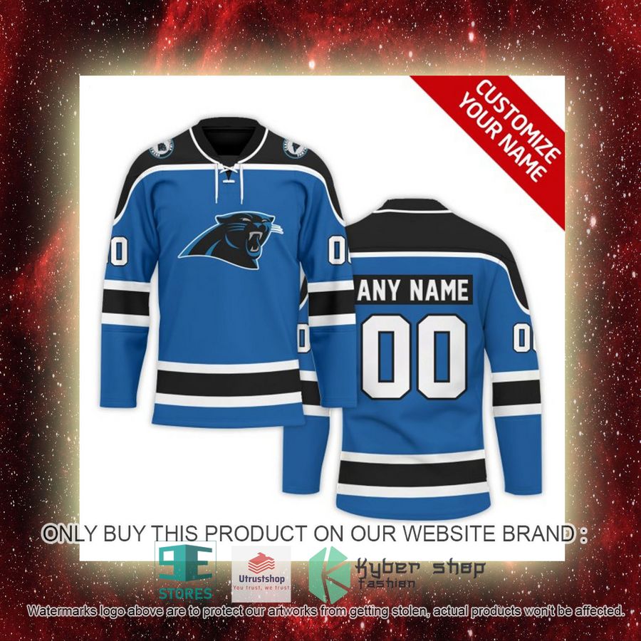 NEW Carolina Panthers Custom Name Hockey Jersey 7 personalized nfl carolina panthers logo hockey jersey 7 35091