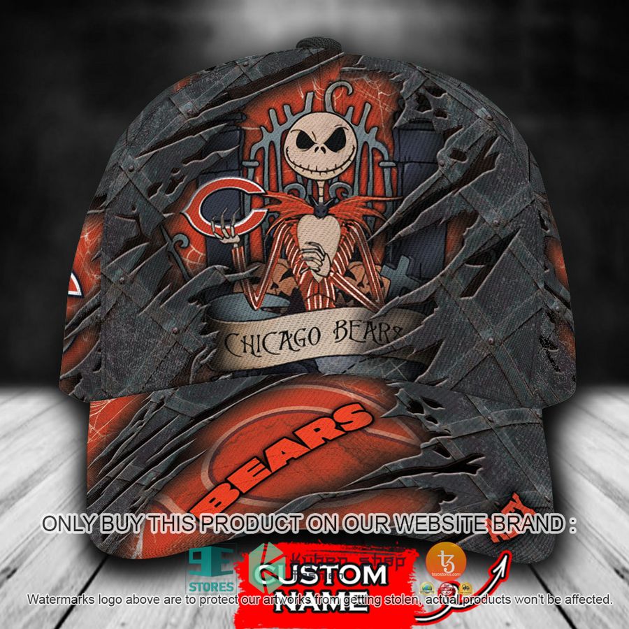 HOT Chicago Bears Jack Skellington Personalized NFL Cap 1 personalized nfl chicago bears jack skellington cap 1 10170