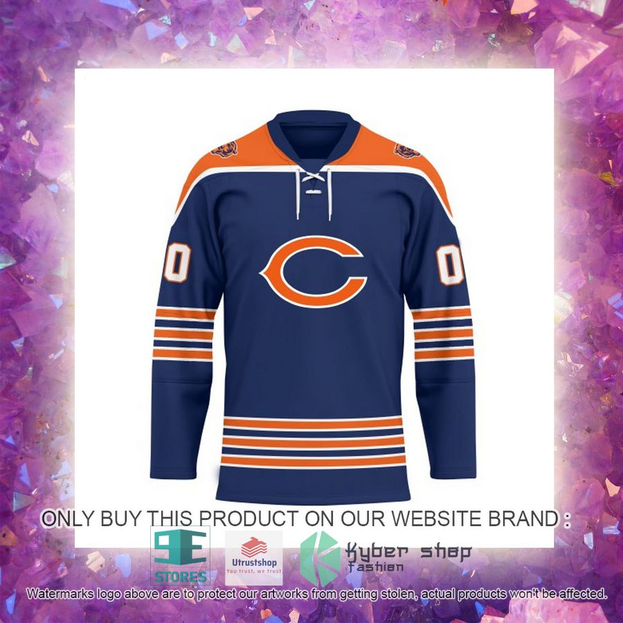 NEW Chicago Bears Custom Name Hockey Jersey 5 personalized nfl chicago bears logo hockey jersey 5 45798