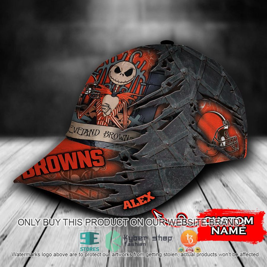 HOT Cleveland Browns Jack Skellington Personalized NFL Cap 3 personalized nfl cleveland browns jack skellington cap 3 7125