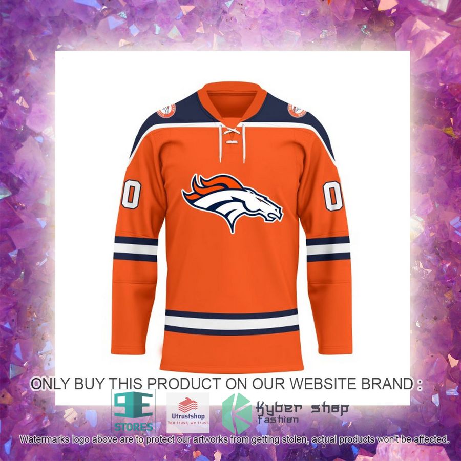 NEW Denver Broncos Custom Name Hockey Jersey 5 personalized nfl denver broncos logo hockey jersey 5 37699