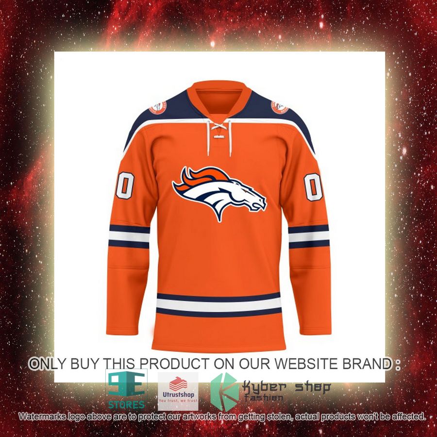 NEW Denver Broncos Custom Name Hockey Jersey 8 personalized nfl denver broncos logo hockey jersey 8 3451