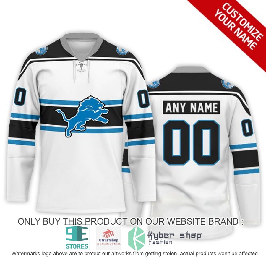 NEW Detroit Lions Custom Name Hockey Jersey 24 personalized nfl detroit lions logo hockey jersey 1 33036