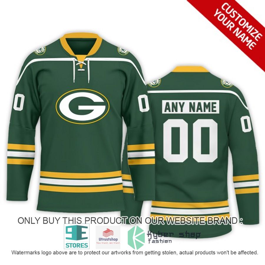NEW Green Bay Packers Custom Name Hockey Jersey 25 personalized nfl green bay packers logo hockey jersey 1 72184