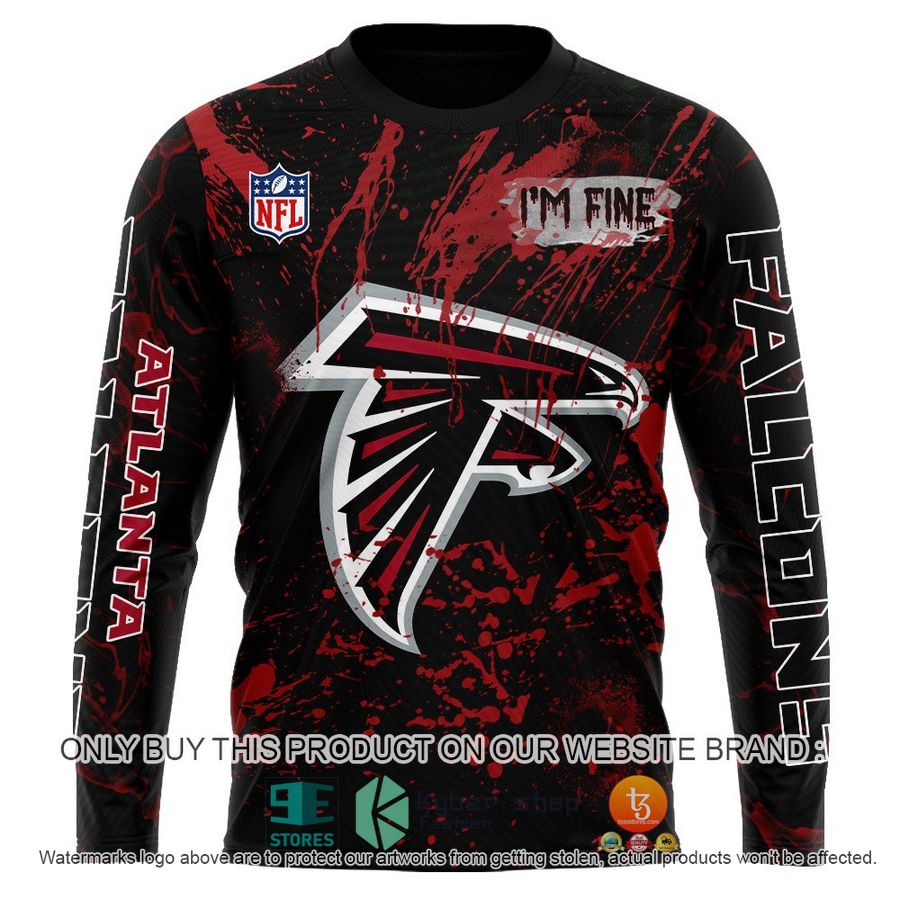 NEW Personalized Halloween I'M Fine Atlanta Falcons Hoodie, Shirt 7 personalized nfl halloween im fine atlanta falcons shirt hoodie 7 53039