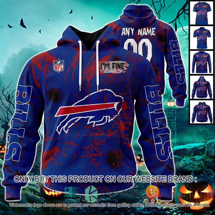 personalized nfl halloween im fine buffalo bills shirt hoodie 1 66056