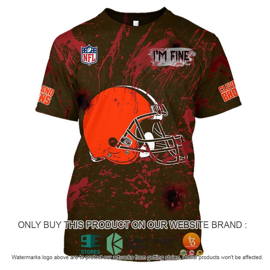 NEW Personalized Halloween I'M Fine Cleveland Browns Hoodie, Shirt 5 personalized nfl halloween im fine cleveland browns shirt hoodie 5 83344