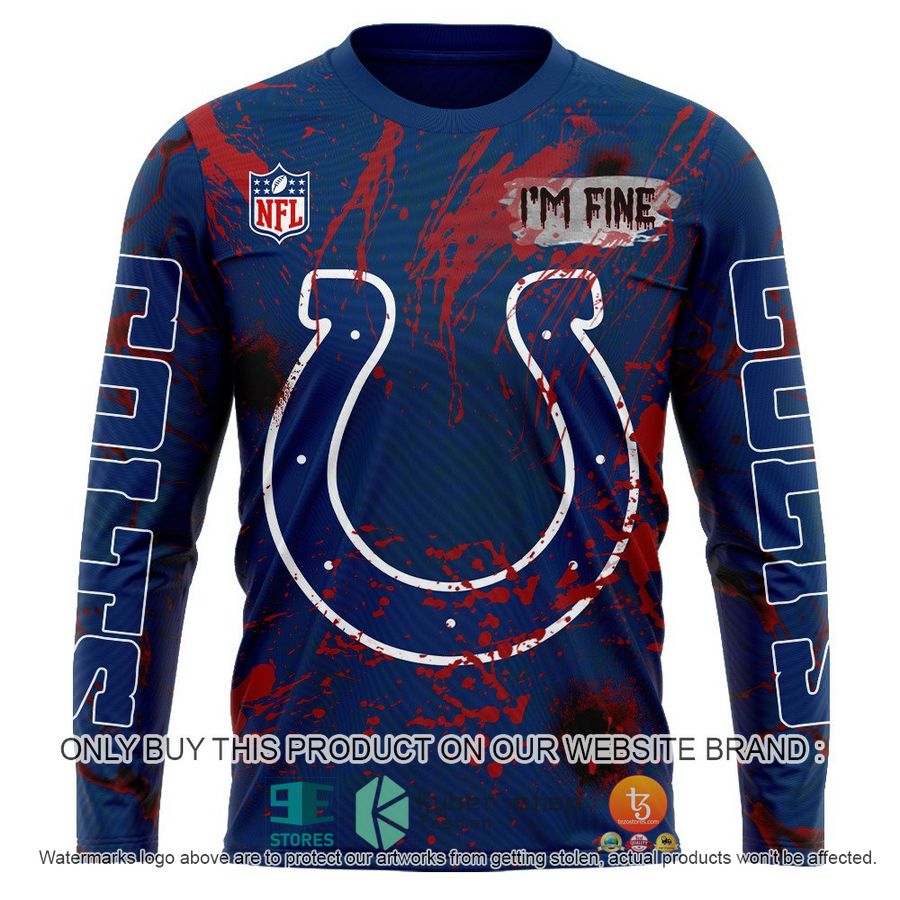 NEW Personalized Halloween I'M Fine Indianapolis Colts Hoodie, Shirt 7 personalized nfl halloween im fine indianapolis colts shirt hoodie 7 23696