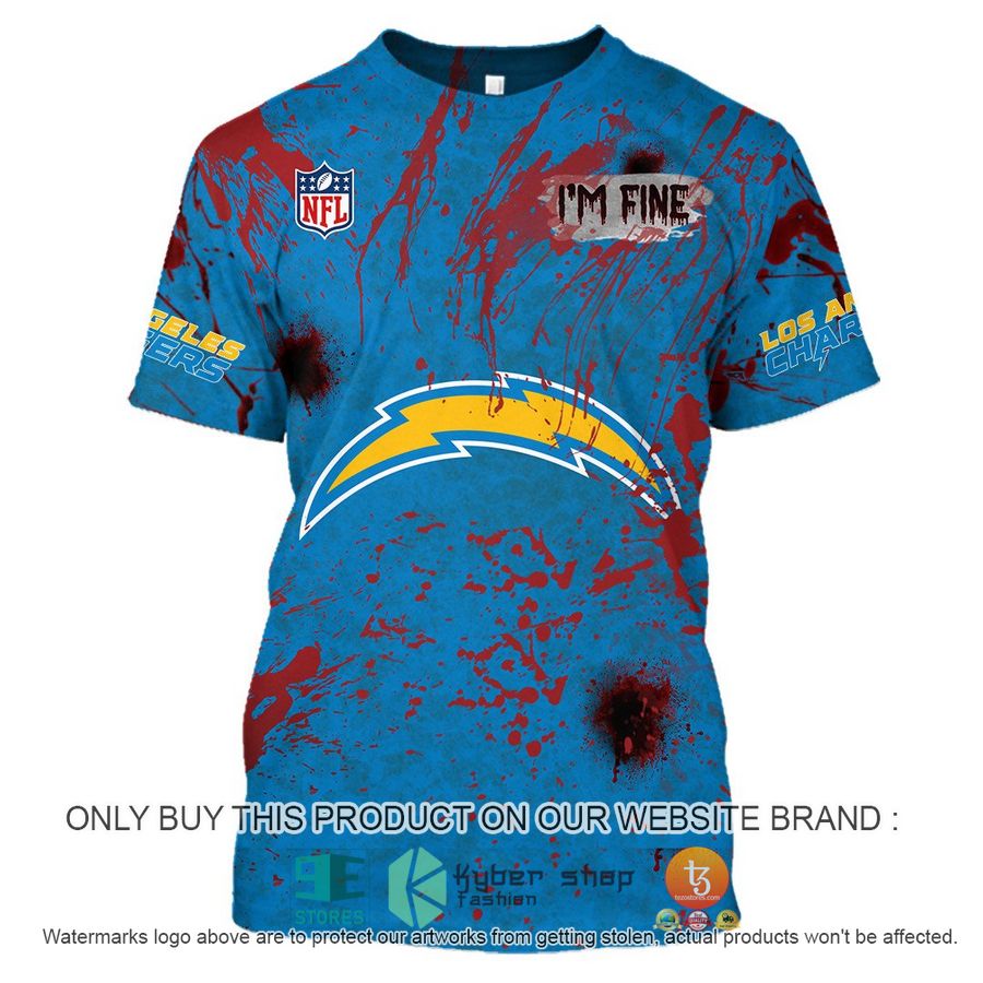 NEW Personalized Halloween I'M Fine Los Angeles Chargers Hoodie, Shirt 5 personalized nfl halloween im fine los angeles chargers shirt hoodie 5 58034