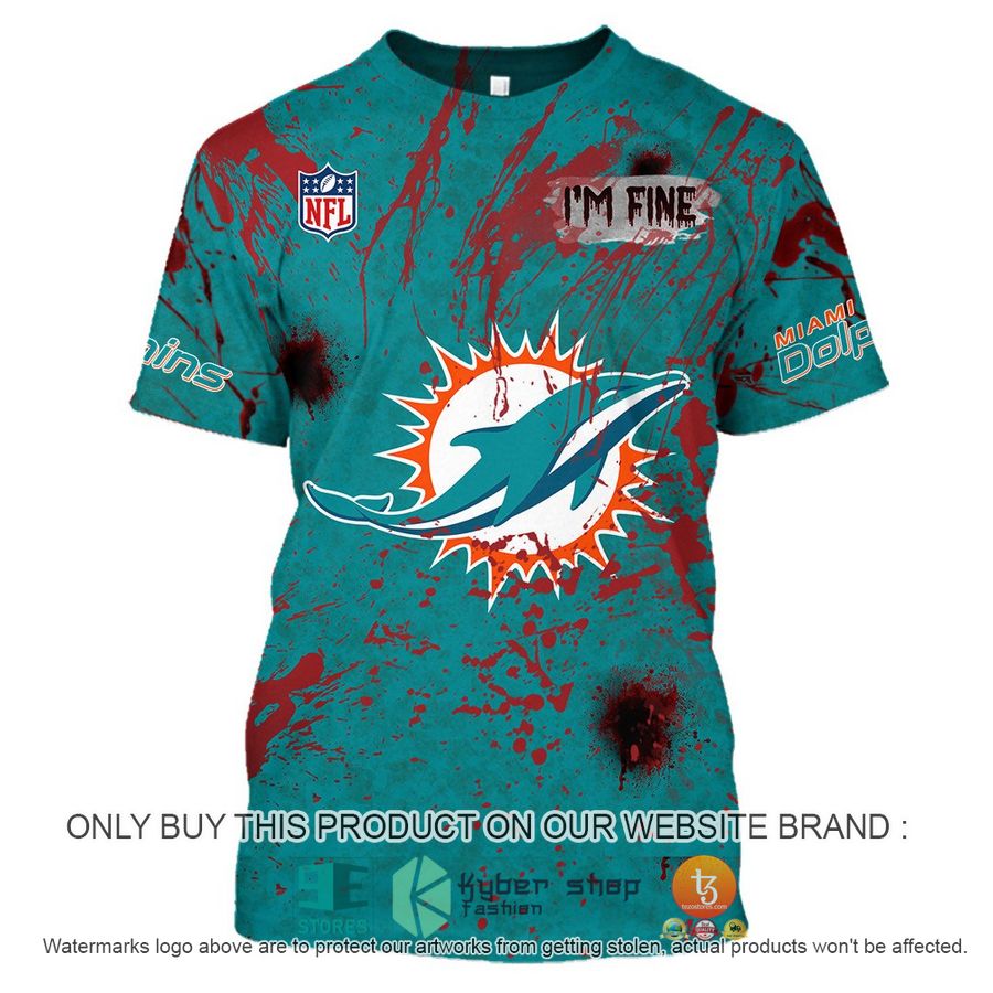 NEW Personalized Halloween I'M Fine Miami Dolphins Hoodie, Shirt 5 personalized nfl halloween im fine miami dolphins shirt hoodie 5 62245