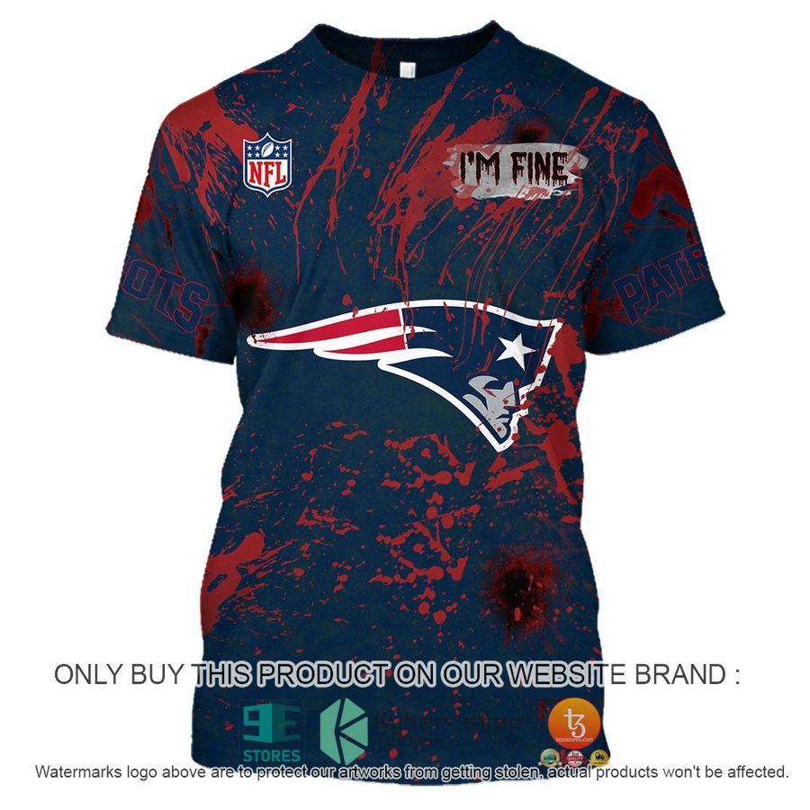 NEW Personalized Halloween I'M Fine New England Patriots Hoodie, Shirt 5 personalized nfl halloween im fine new england patriots shirt hoodie 5 24160