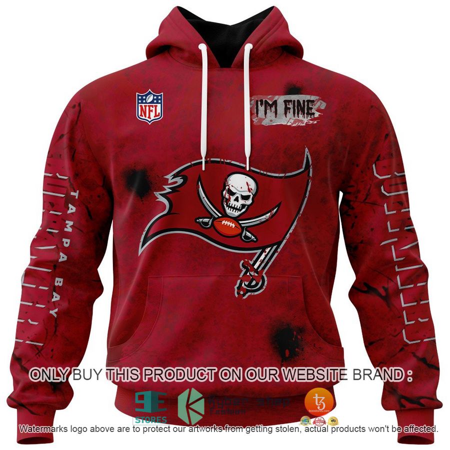 NEW Personalized Halloween I'M Fine Tampa Bay Buccaneers Hoodie, Shirt 2 personalized nfl halloween im fine tampa bay buccaneers shirt hoodie 2 18212