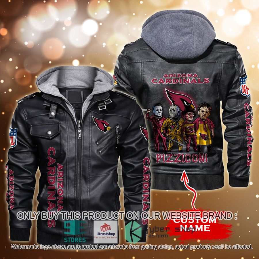 NEW Arizona Cardinals Horror Characters Custom Name Leather Jacket 2 personalized nfl horror characters arizona cardinals leather jacket 2 63603