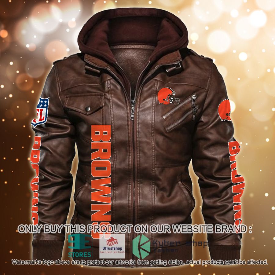 NEW Cleveland Browns Horror Characters Custom Name Leather Jacket 3 personalized nfl horror characters cleveland browns leather jacket 3 13511