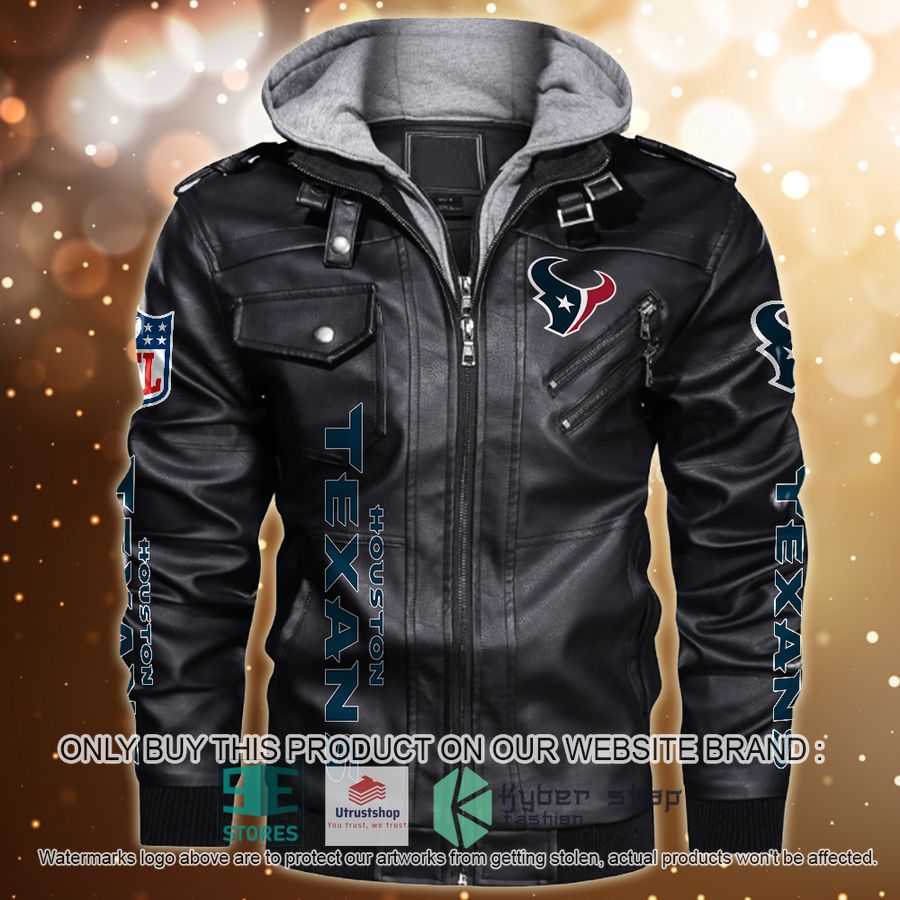 personalized nfl horror characters houston texans leather jacket 1 70473