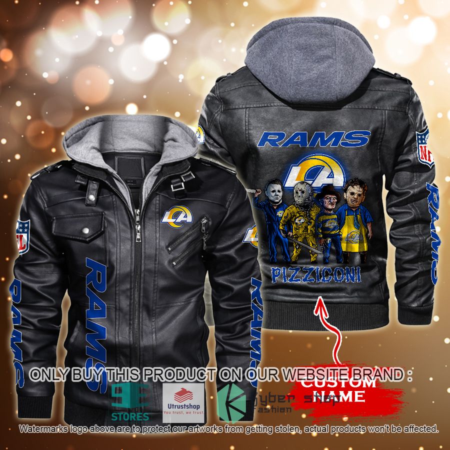 NEW Los Angeles Rams Horror Characters Custom Name Leather Jacket 2 personalized nfl horror characters los angeles rams leather jacket 2 22468