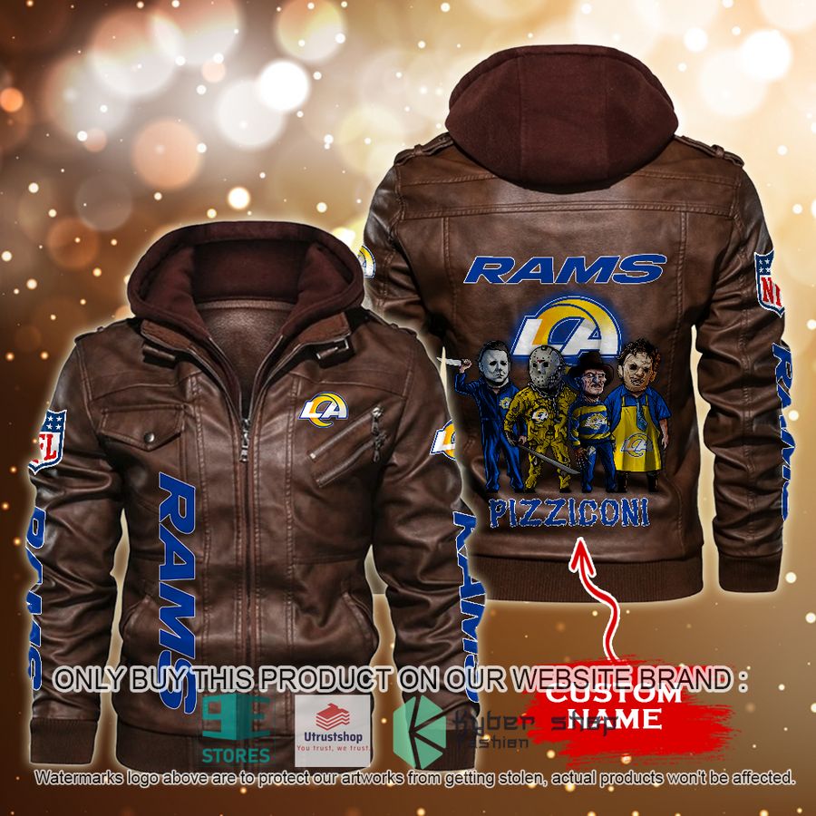 NEW Los Angeles Rams Horror Characters Custom Name Leather Jacket 4 personalized nfl horror characters los angeles rams leather jacket 4 56404