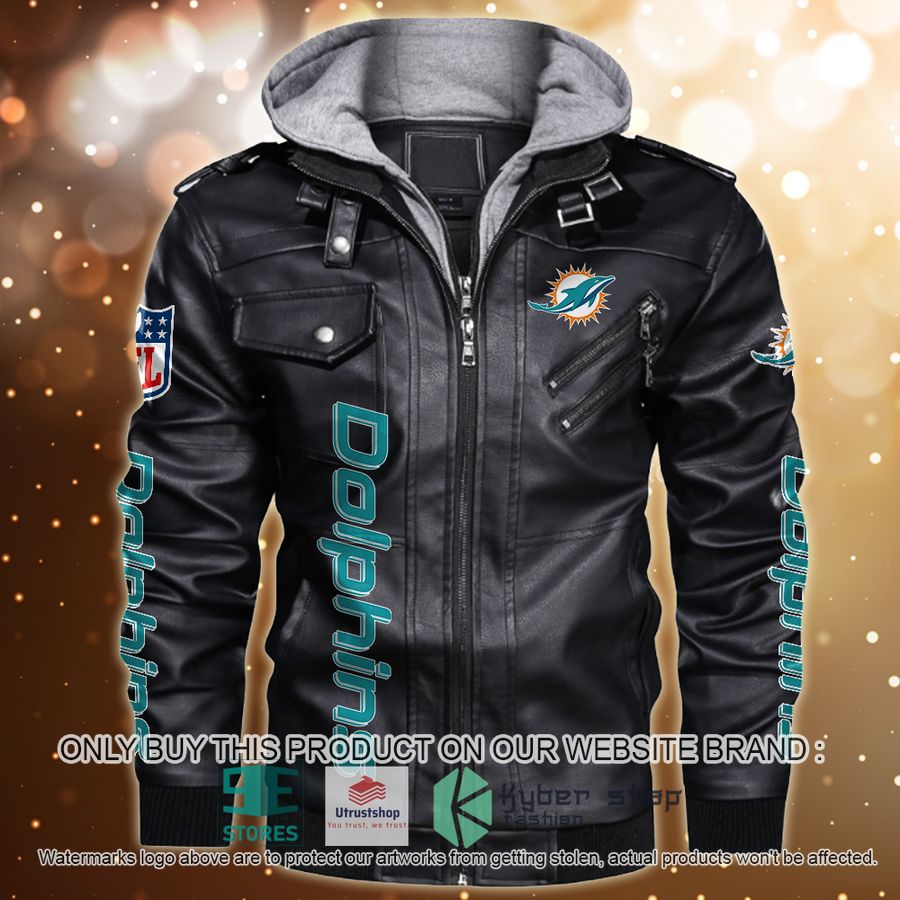 personalized nfl horror characters miami dolphins leather jacket 1 55009