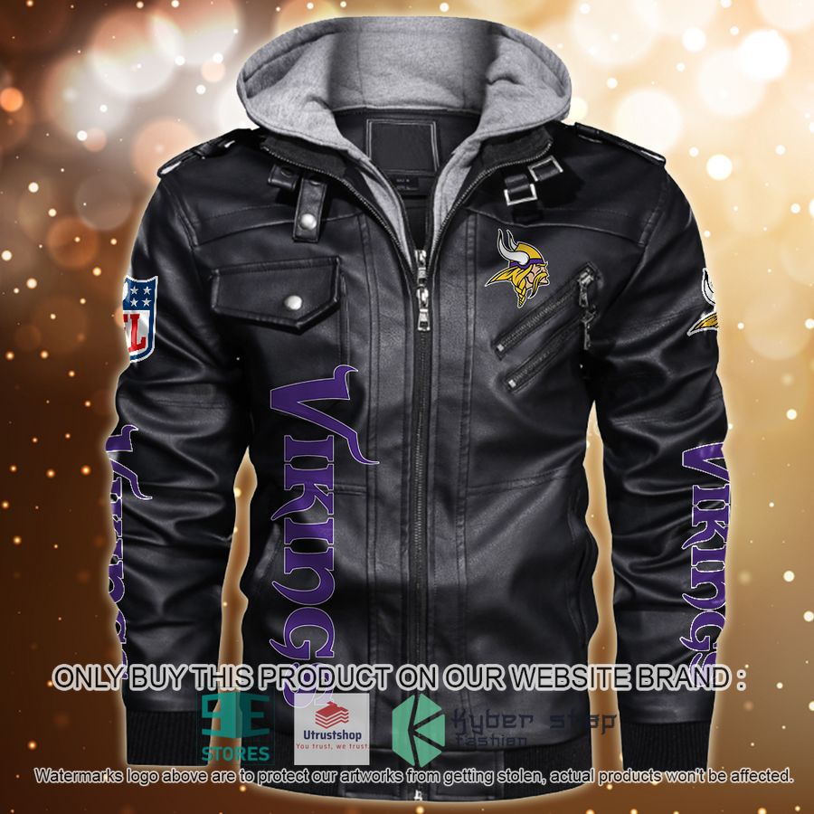 personalized nfl horror characters minnesota vikings leather jacket 1 64748