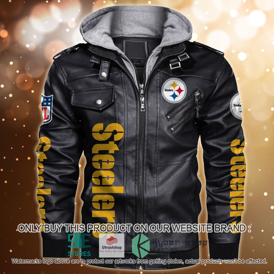 personalized nfl horror characters pittsburgh steelers leather jacket 1 8358
