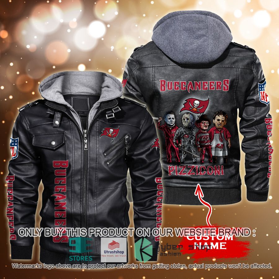 NEW Tampa Bay Buccaneers Horror Characters Custom Name Leather Jacket 2 personalized nfl horror characters tampa bay buccaneers leather jacket 2 94567