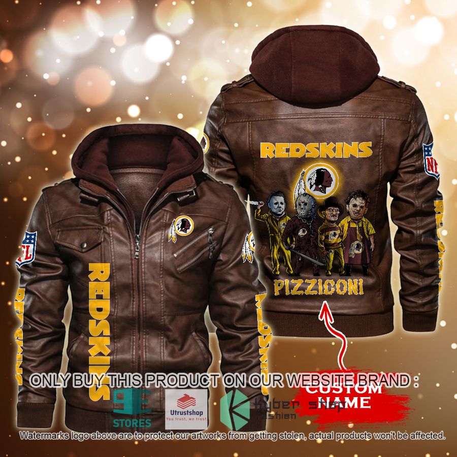 NEW Washington Redskins Horror Characters Custom Name Leather Jacket 4 personalized nfl horror characters washington redskins leather jacket 4 40329