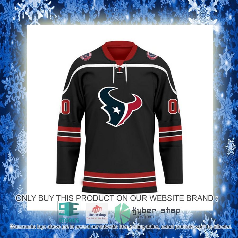 NEW Houston Texans Custom Name Hockey Jersey 11 personalized nfl houston texans logo hockey jersey 11 12628