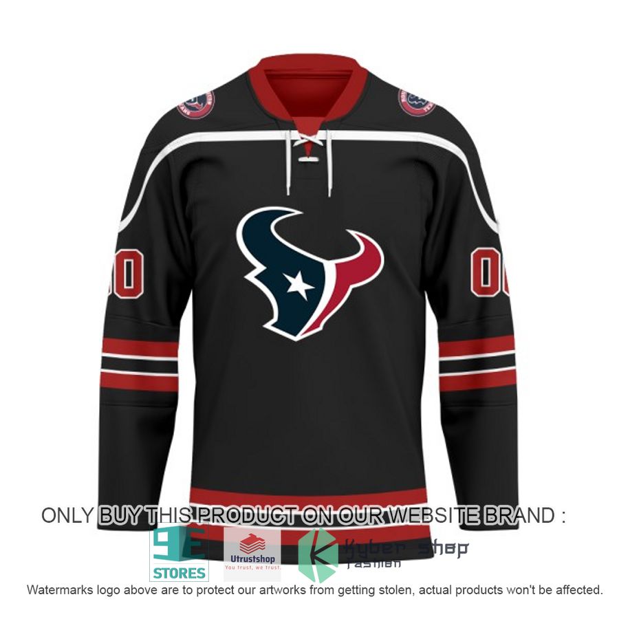 NEW Houston Texans Custom Name Hockey Jersey 2 personalized nfl houston texans logo hockey jersey 2 5258
