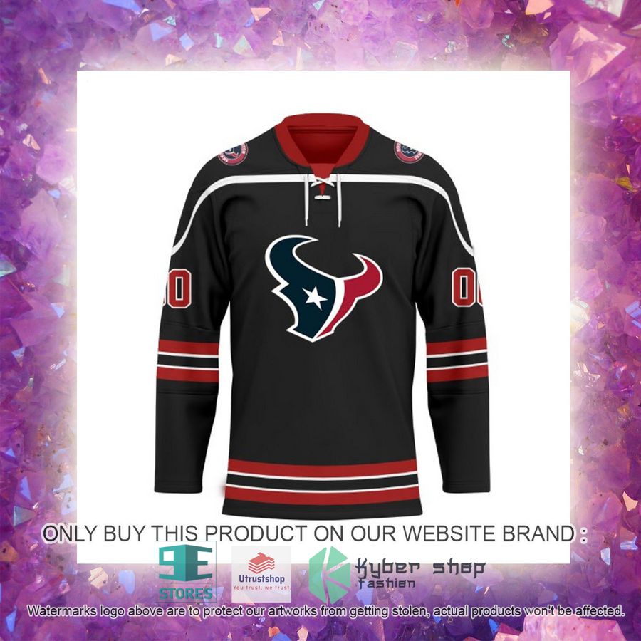 NEW Houston Texans Custom Name Hockey Jersey 5 personalized nfl houston texans logo hockey jersey 5 72976