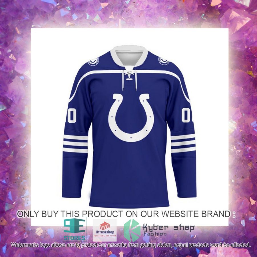 NEW Indianapolis Colts Custom Name Hockey Jersey 5 personalized nfl indianapolis colts logo hockey jersey 5 93789
