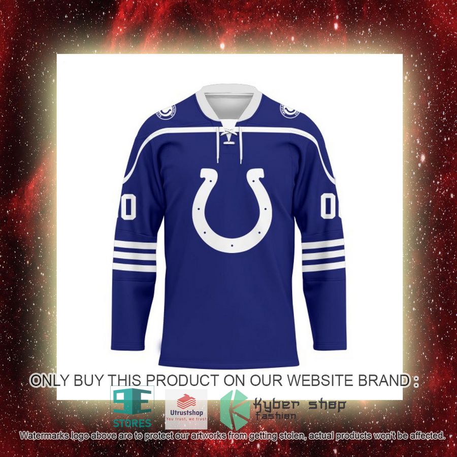 NEW Indianapolis Colts Custom Name Hockey Jersey 8 personalized nfl indianapolis colts logo hockey jersey 8 1107