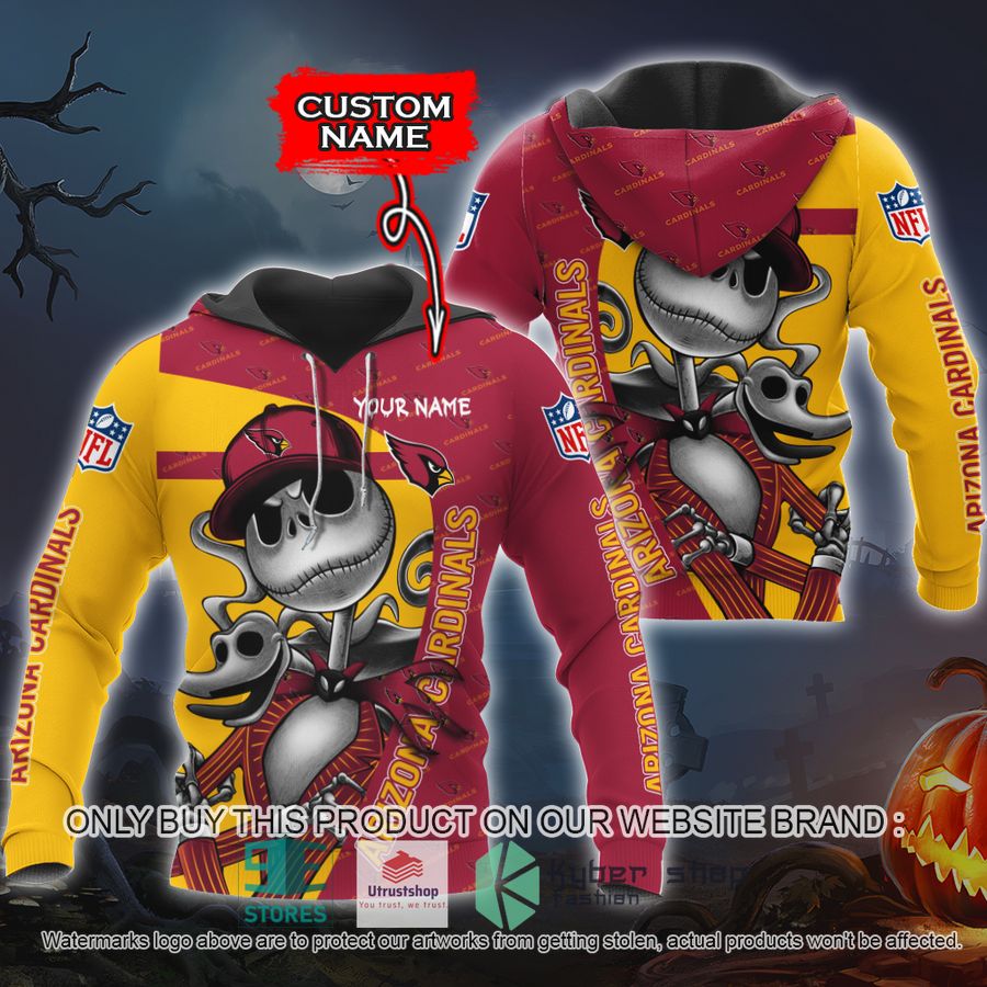 NEW Arizona Cardinals Jack Skellington Custom Name Hoodie, Shirt 8 personalized nfl jack skellington arizona cardinals shirt hoodie 1 75546