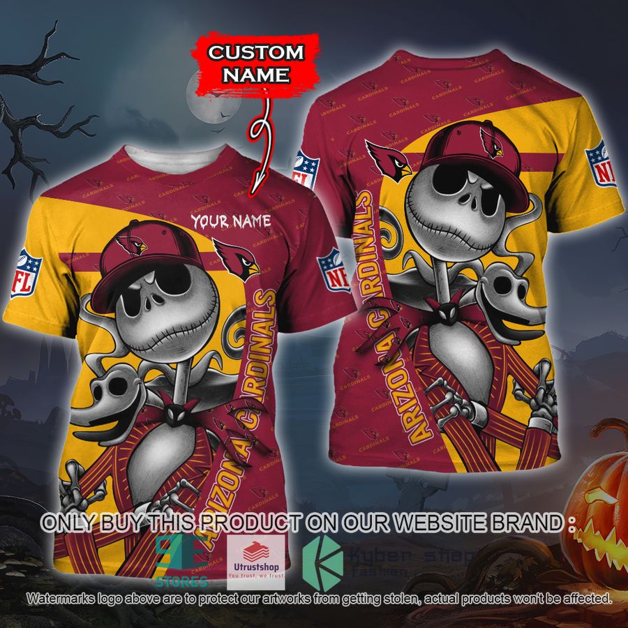 NEW Arizona Cardinals Jack Skellington Custom Name Hoodie, Shirt 3 personalized nfl jack skellington arizona cardinals shirt hoodie 3 97503
